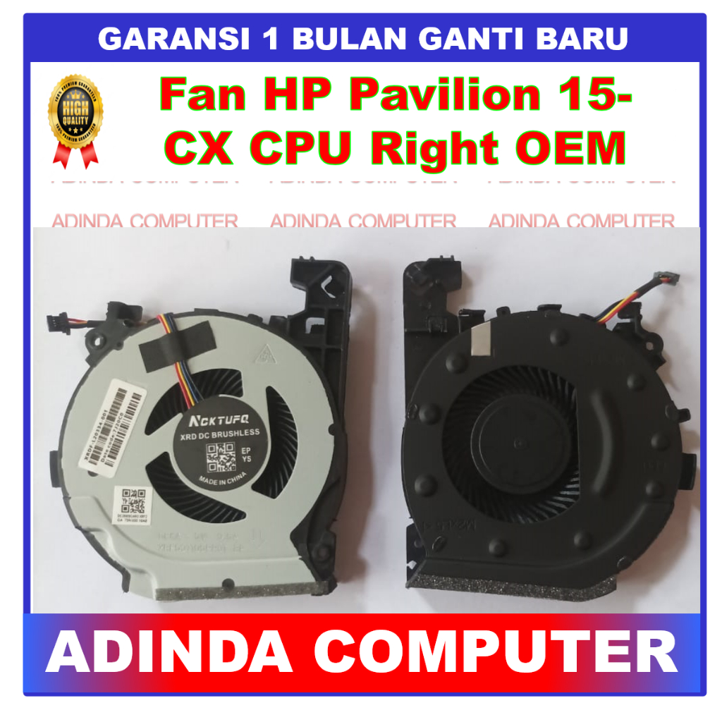 Fan HP Pavilion 15-CX Gaming 15-CX0040 15-CX0008CA CPU Right OEM