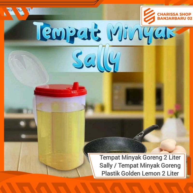 Tempat Minyak Goreng 2 Liter Sally / Tempat Minyak Goreng Plastik Golden Lemon 2 Liter / Wadah Minya