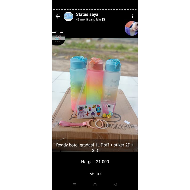 botol minum gradasi 1 liter