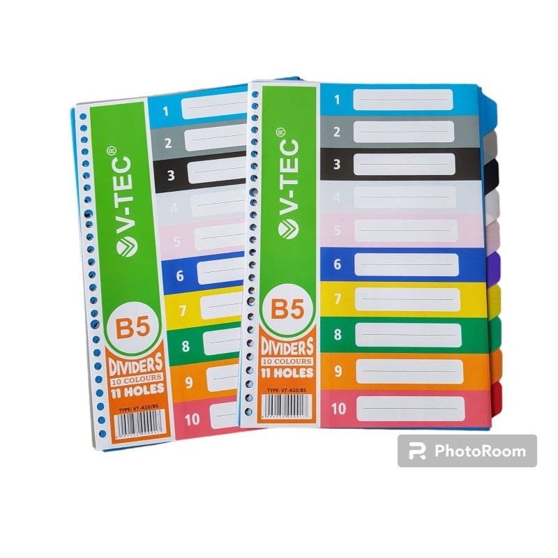

DIVIDERS LOOSE PAPER B5 1 PAK ISI 10 LEMBAR V-TEC MURAH