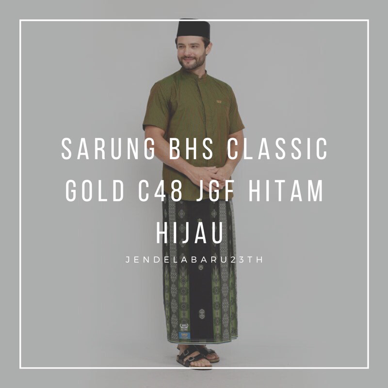 SARUNG BHS CLASSIC GOLD C48 JGF HITAM HIJAU