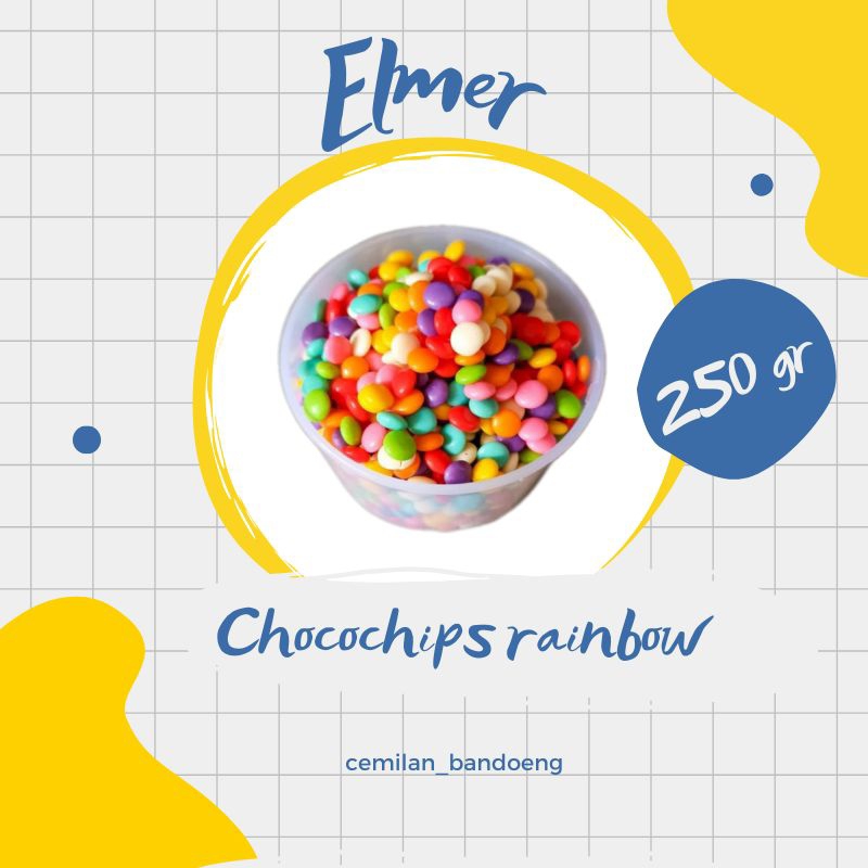 

CHOCOCHIPS RAINBOW ELMER KEMASAN 250 GR