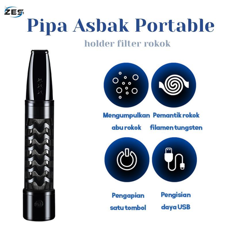 ABP-Asbak Portabel Holder Filter Smoke Elektrik With Usb