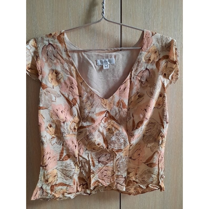 Blus atasan sifon motif bunga