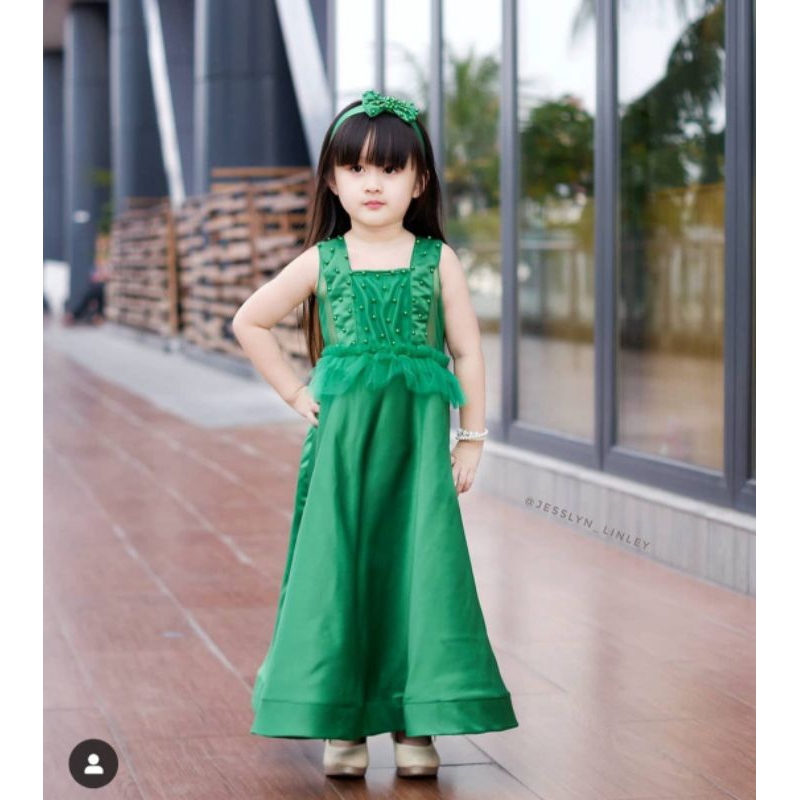Dress natal anak gaun natal anak perempuan dress hijau anak perempuan  premium