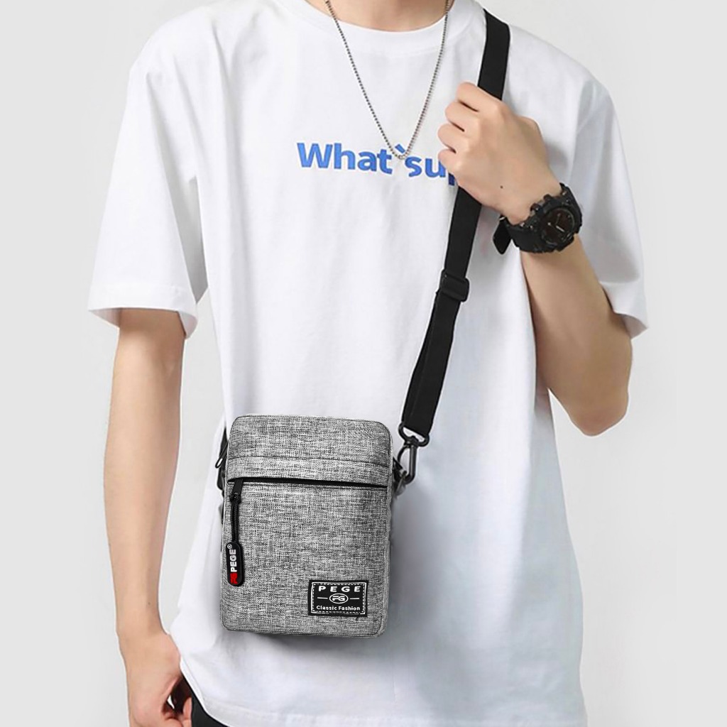 Tas Sling Bag Casual PEGE Almer Selempang Bahu Pria - PG 8939