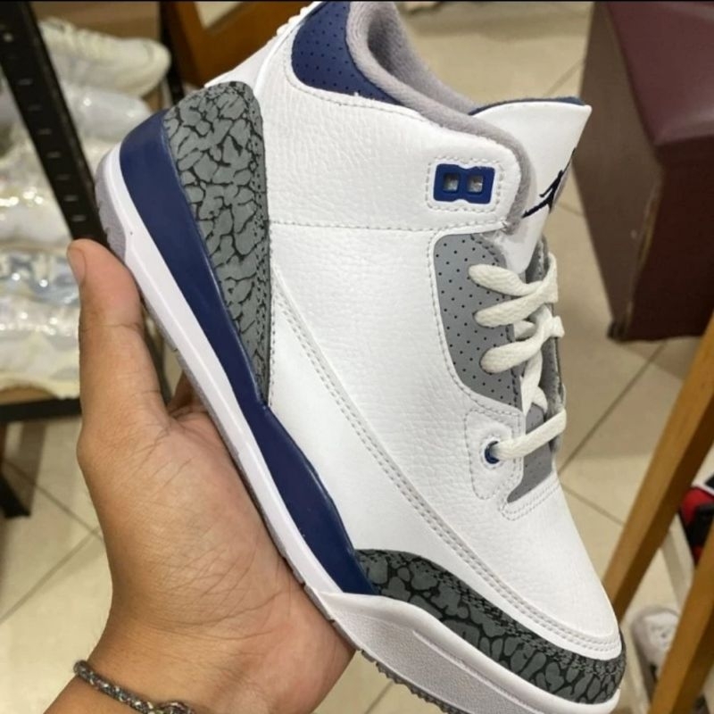 SEPATU SNEAKERS ANAK AIR JORDAN 3 KIDS WHITE NAVY ORIGINAL