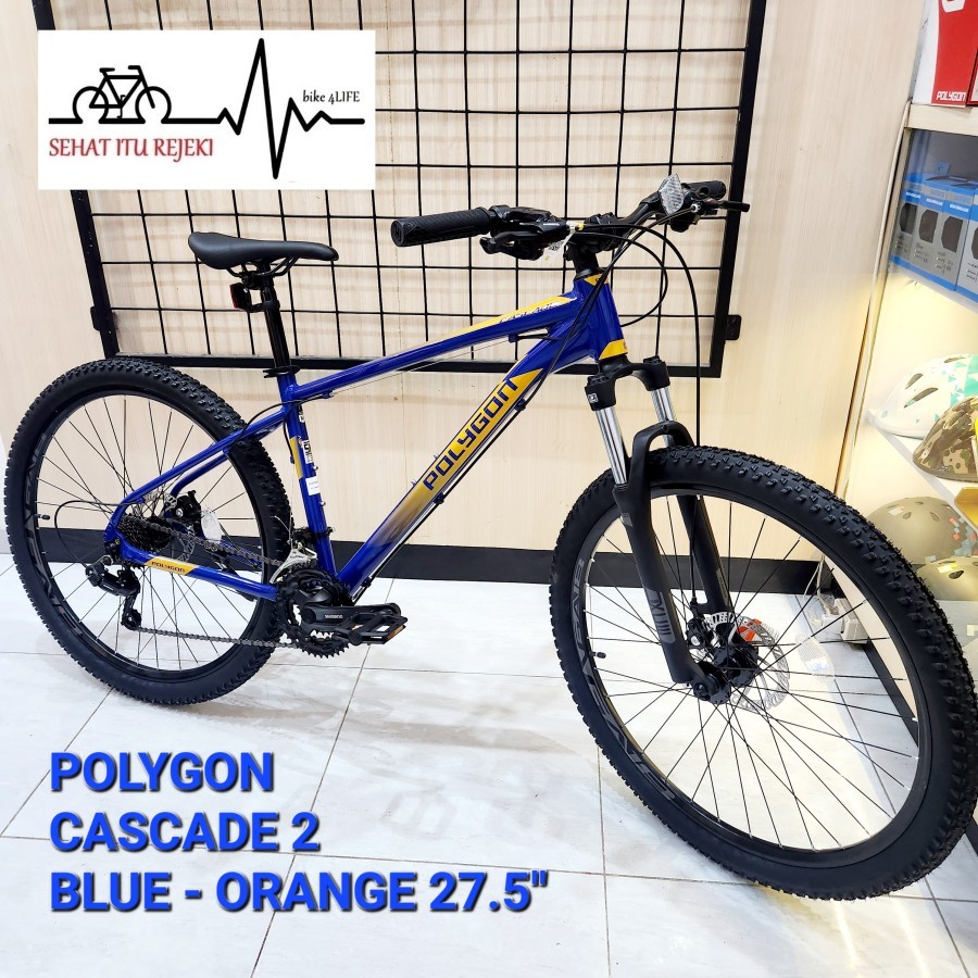 SEPEDA MTB POLYGON CASCADE 2 BLUE - ORANGE 27.5" 3x7 SPEED