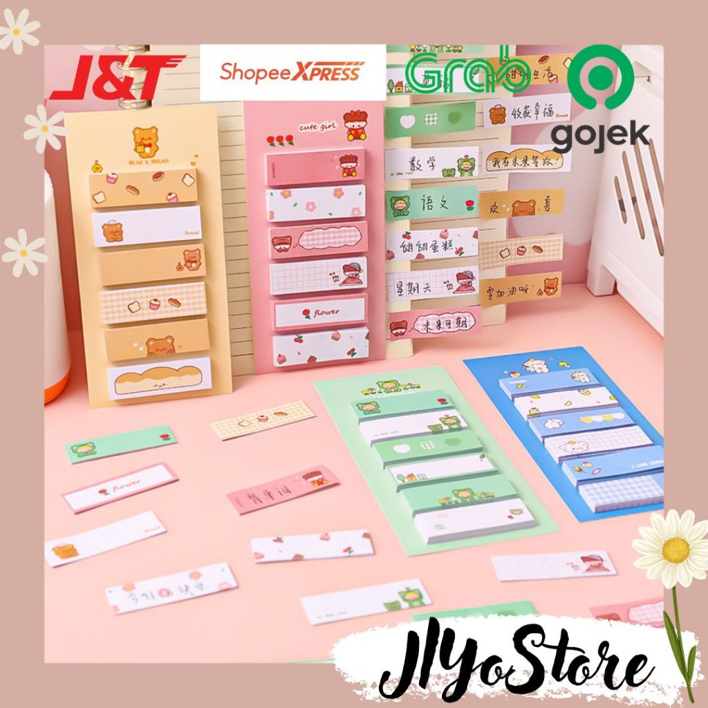 

Sticky Notes Memo Notepad 6 Baris Sekolah ATK Stationery Journal Scrapbook Kartun Lucu Aesthetic DIY