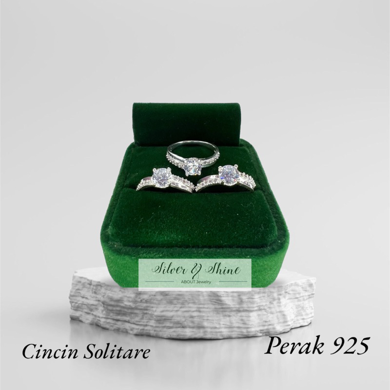 cincin solitare perak 925PerhiasanWanita CincinPerempuan CincinAnakPerempuan CincinPerak CincinPerak