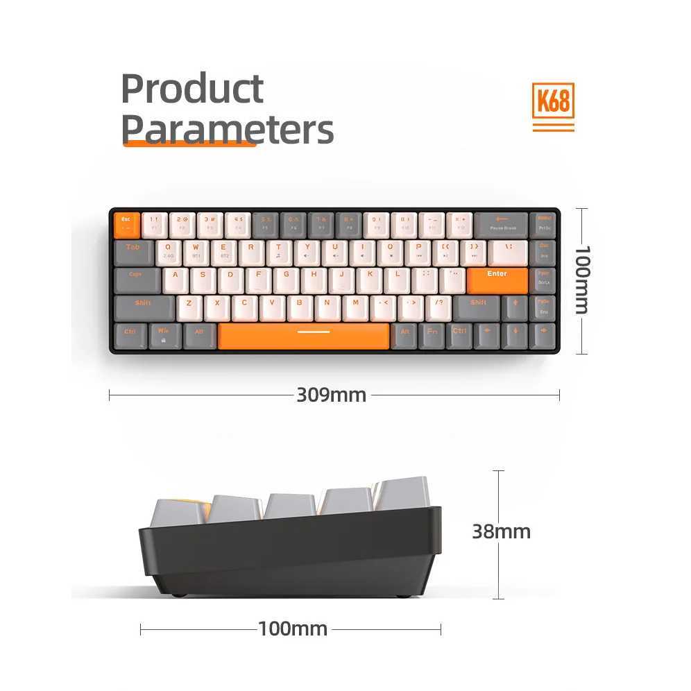 Gaming Keyboard Mechanical RGB LED Wireless Bluetooth