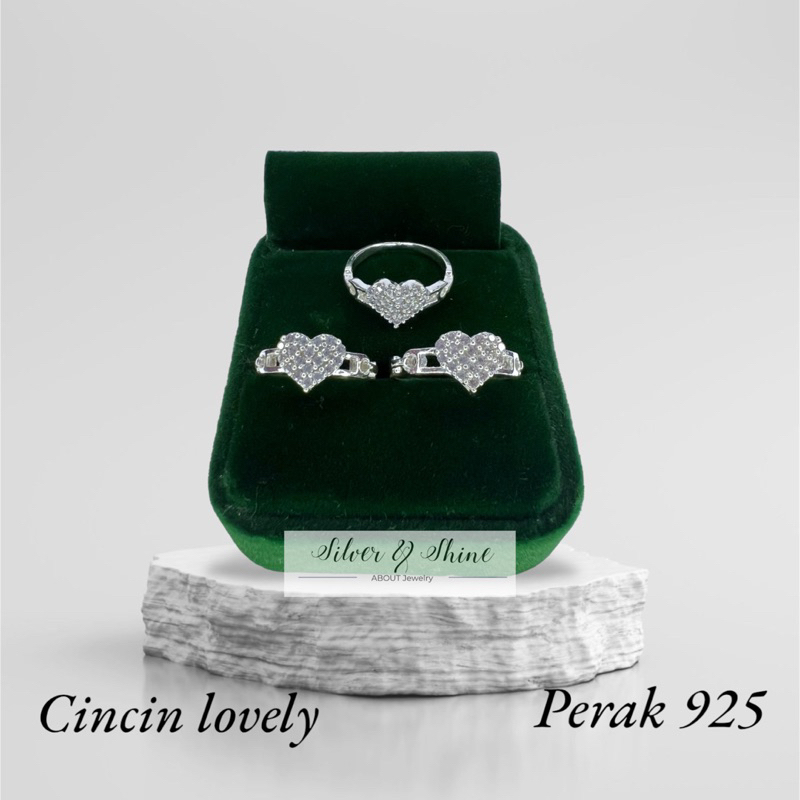 cincin perak 925 model rantai lobe PerhiasanWanita CincinPerempuan CincinAnakPerempuan CincinPerak C