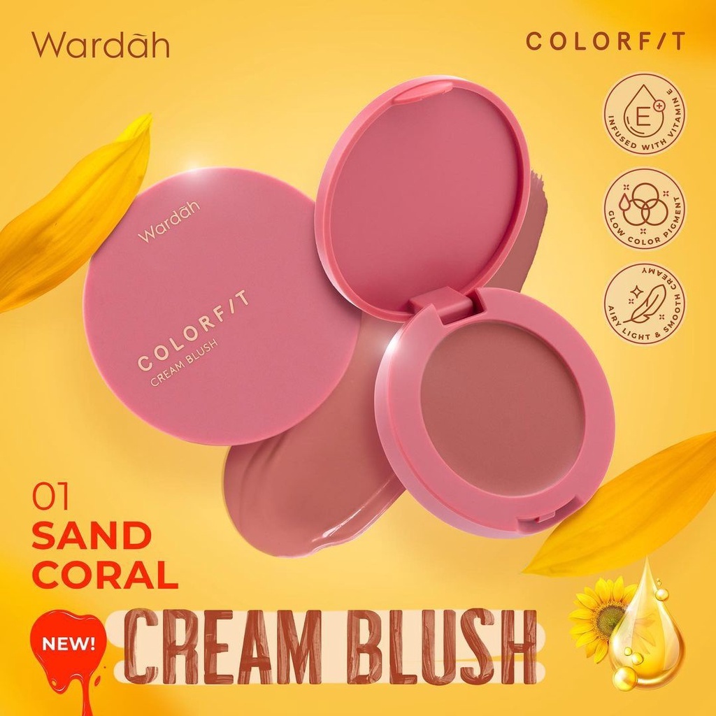 Wardah Colorfit Blush On | Wardah Colorfit Cream Blush On Intens Pigmented 3Gr