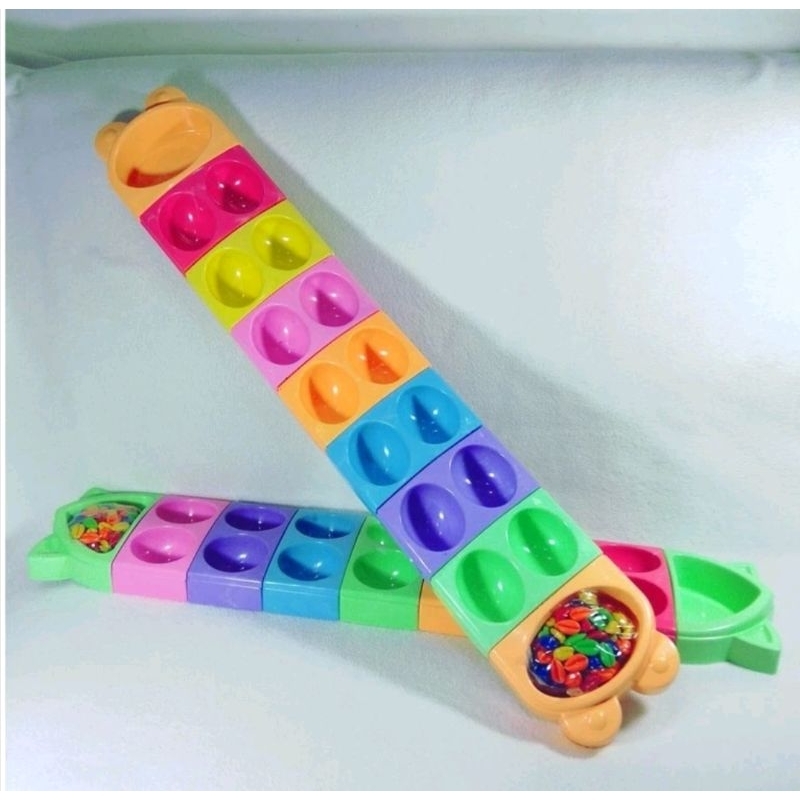 Congklak/ Dakon Plastik Warna warni + Biji congklak
