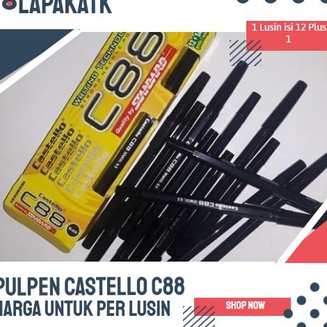 

Terlaris TERMURAH Pulpen Standard Murah C 88 / Pen Standart Castello C88 (ISI 13)