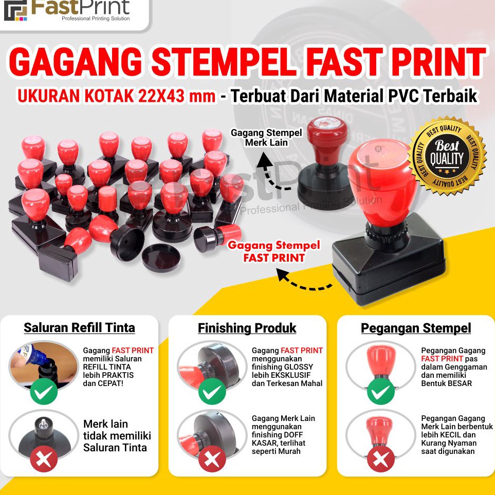 

Kirim Sekarang Gagang Stempel Flash Kilat Warna Ukuran Kotak 22x43 MM