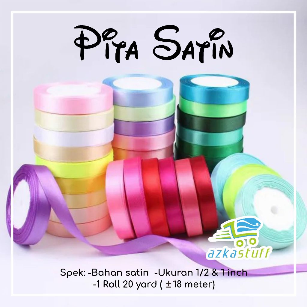 

Pita Satin Warna - pita 20 yard - Pita Satin roll