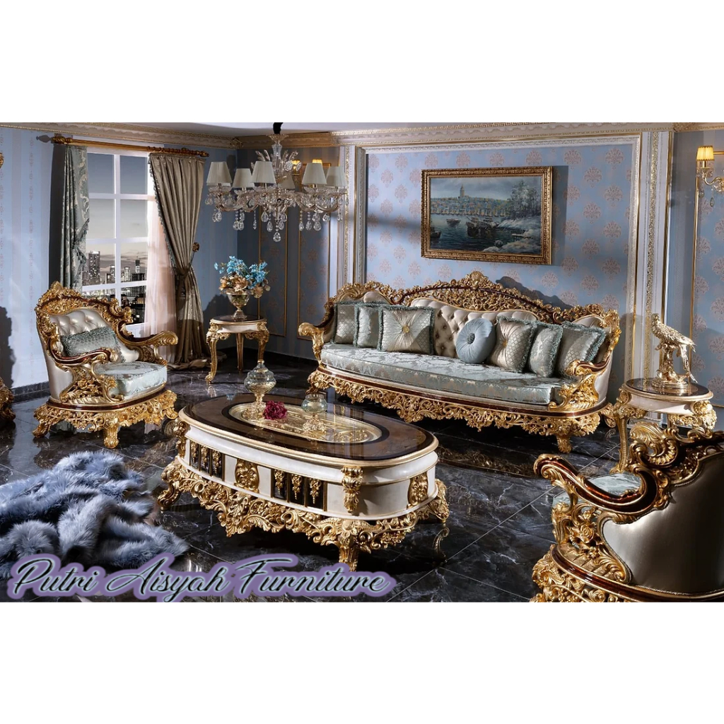 Set Sofa Ruang tamu mewah sofa sultan