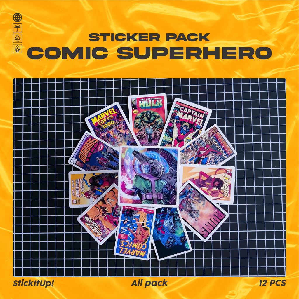 

COD✨ StickItUp Stiker Pack Komik Superhero Lucu Colorfull Keren Untuk Koper Laptop Skateboard