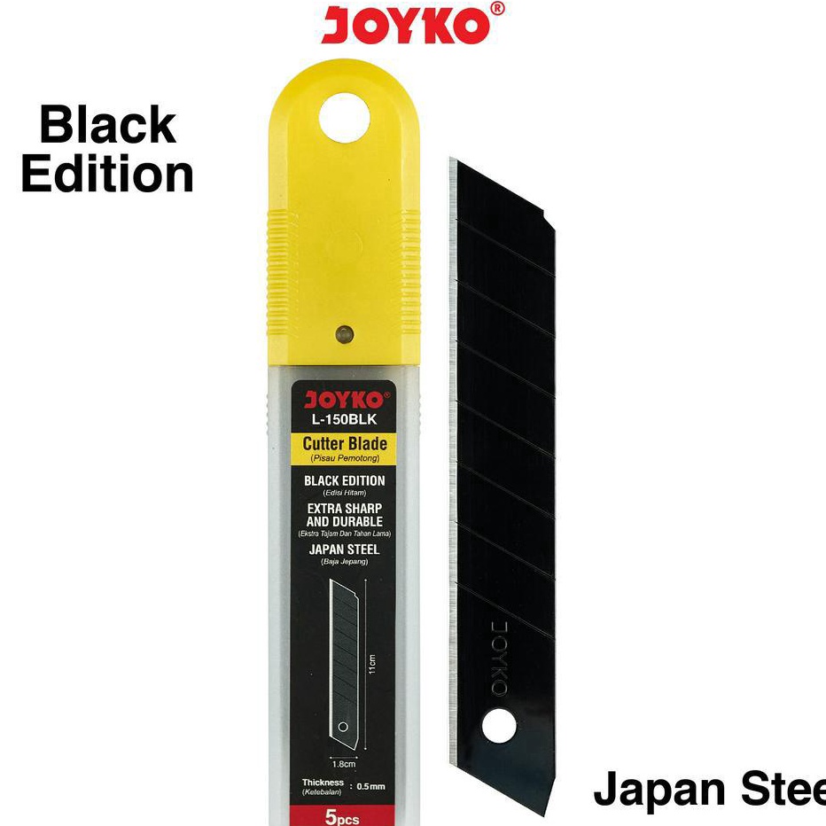 

Best Terlaris Cutter Blade Refill Isi Pisau Pemotong Joyko L-150BLK Japan Steel 5Pcs