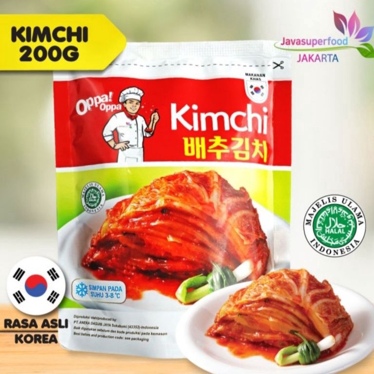 

TIPE EWK441 Kimchi sawi 200gr halal korean food diet makanan sehat pedas murah gochujang toppoki snack korea topoki cabbage kimchi fresh