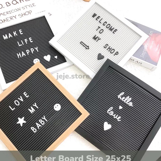 

Ready [1 Pcs] Letter Board / Papan Tulis Tempel / Papan Huruf & Angka / Papan Nama Bayi / Papan Huruf 25x25