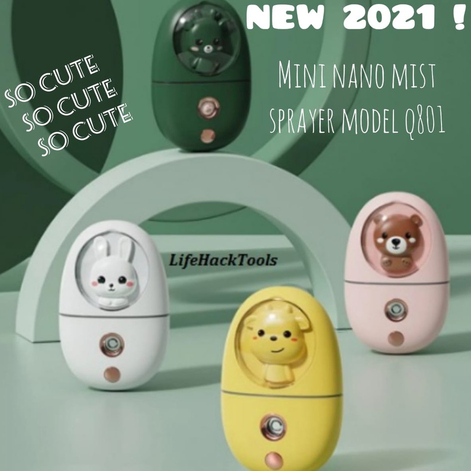 ☇✯✱ [ORIGINAL/OEM] [ON SALE] Cute Mini Nano Face Steamer 2021 35ML Spray Mist Sprayer MDL-Q801