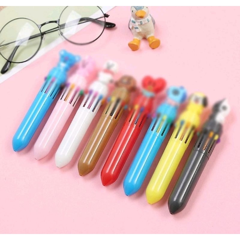 

Pulpen Korea Cetek Warna 10 in 1 Cute Bagus Murah