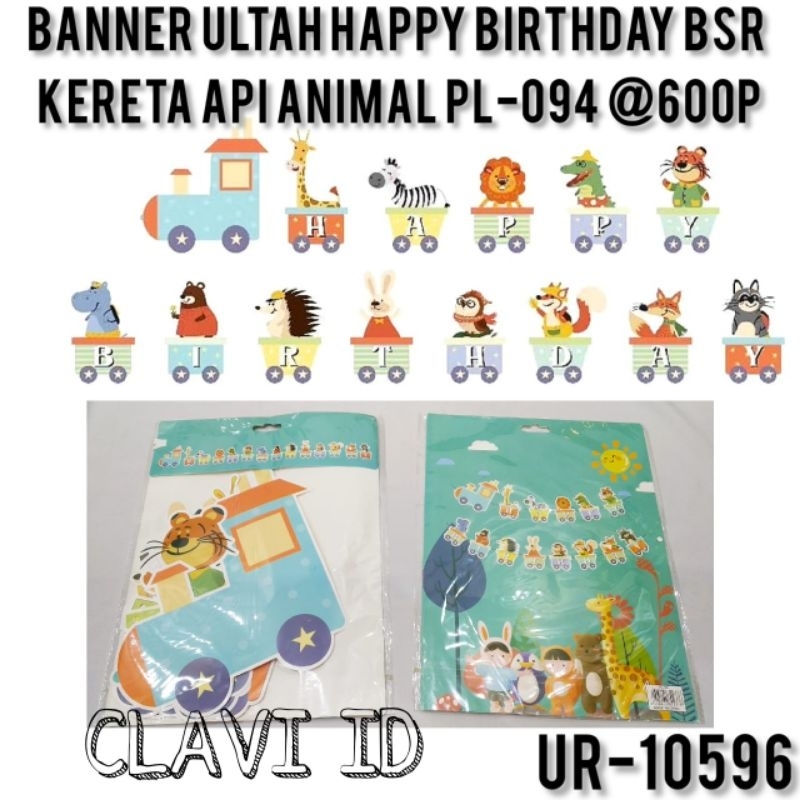 10596/BANNER ULANG TAHUN TEMA JUNGLE/BANNER HAPPY BIRTHDAY/DEKORASI ULTAH