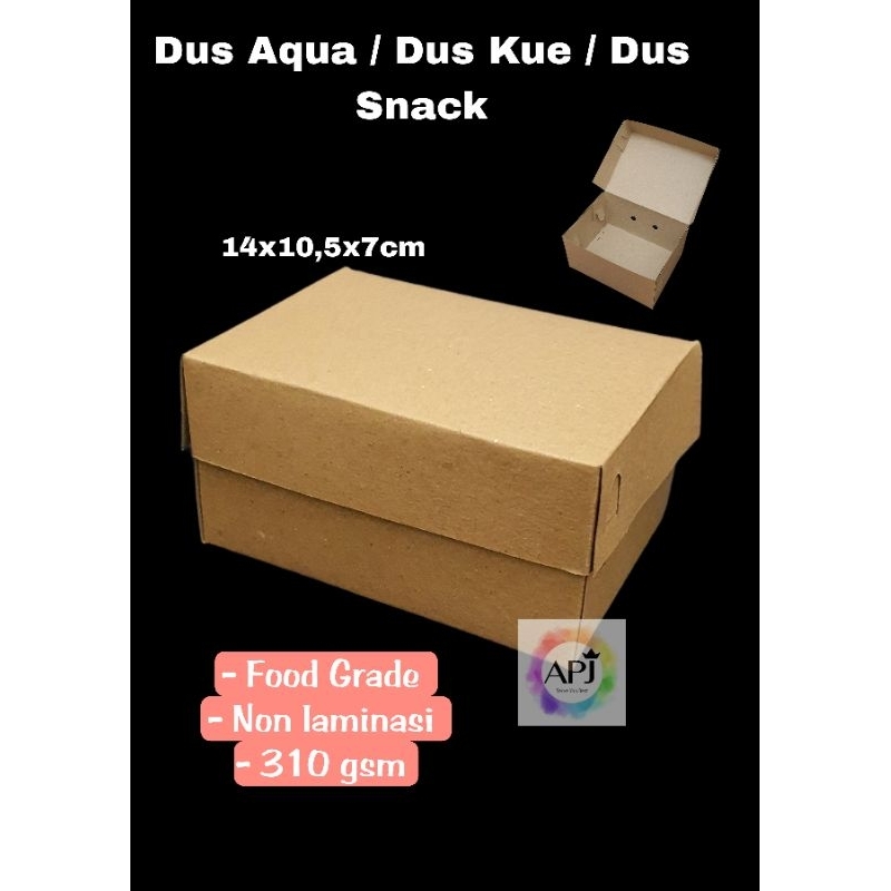 Dus Kraft Aqua 14x10x7,5cm / Dus Kraft Snack / Dus Kue / Dus Kue Aqua / Box Snack / Box Kue / Box Aq