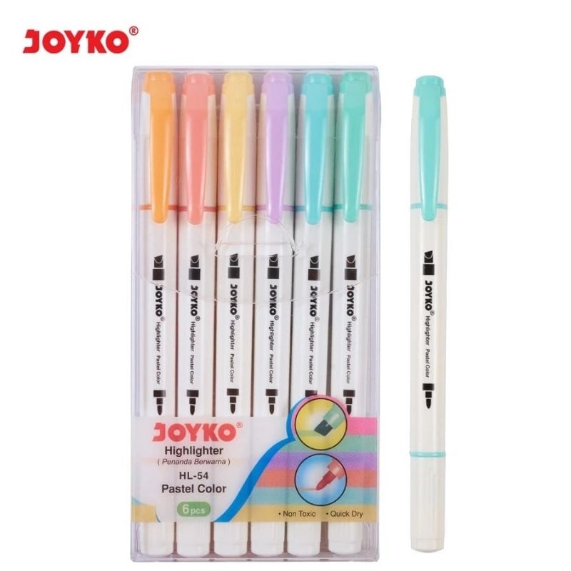 

(BISA COD) HIGHLIGHTER JOYKO HL-54 WARNA PASTEL 6 WARNA