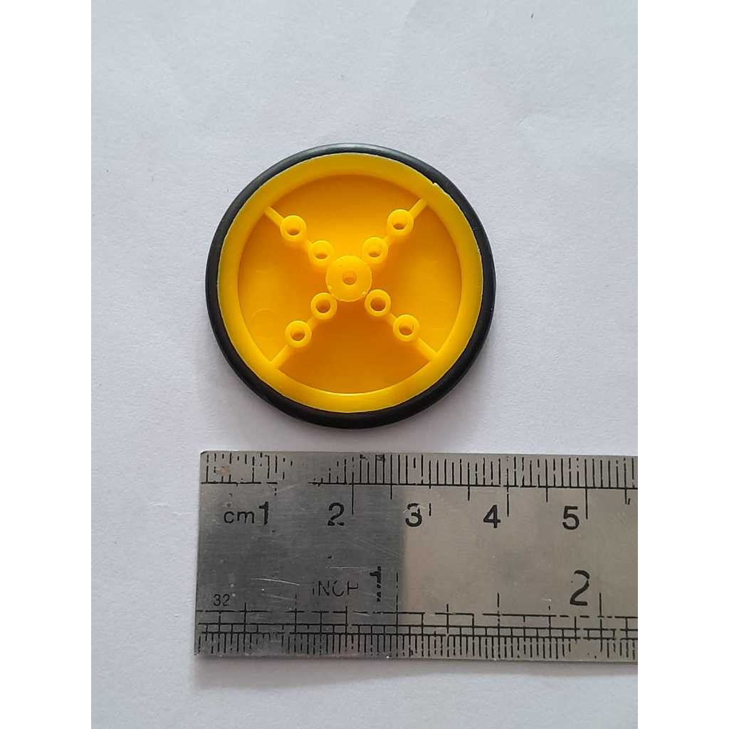RODA BAN KUNING TIPIS MOBIL RC UNTUK DINAMO GEARBOX KUNING