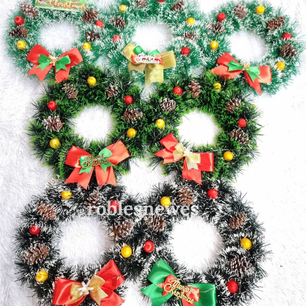 ( diameter 28cm ) Hiasan Krans Natal Untuk Pintu / Dinding Dekorasi natal
