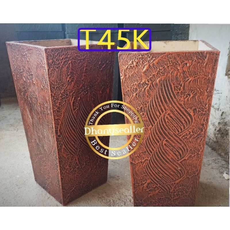 Vas kayu Vas bunga plastik artificial tinggi 45cm