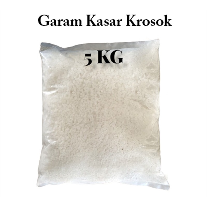 

Garam Kasar kristal krosok 5KG/ Garam Murni Asli /Garam Kolam / Pupuk Garam Aquarium