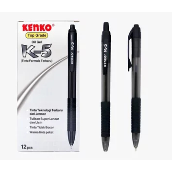 

Pen Gel Kenko K-5 0.5mm Hitam [Per Lusin]