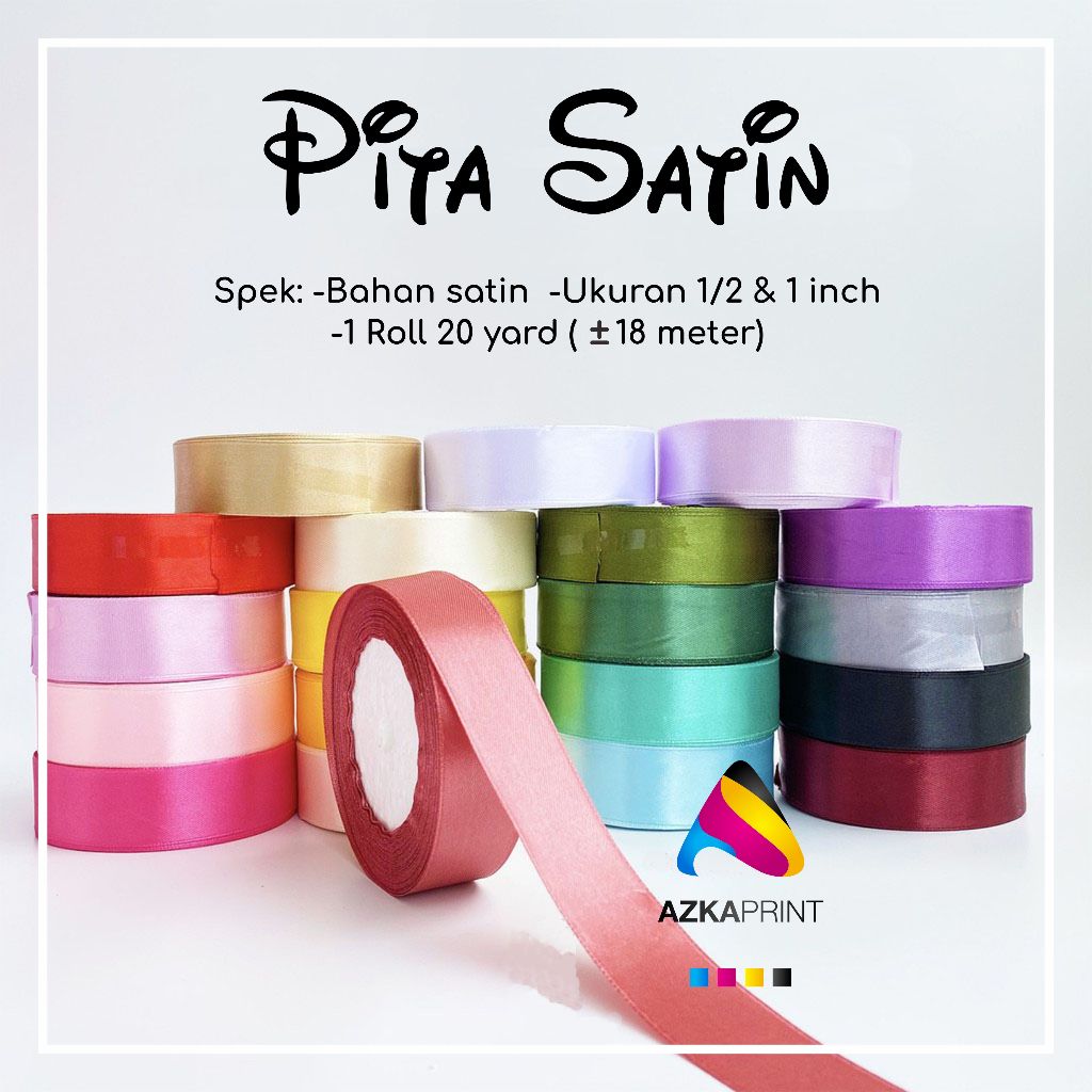 

Pita Satin Warna - pita 20 yard - Pita Satin roll polos