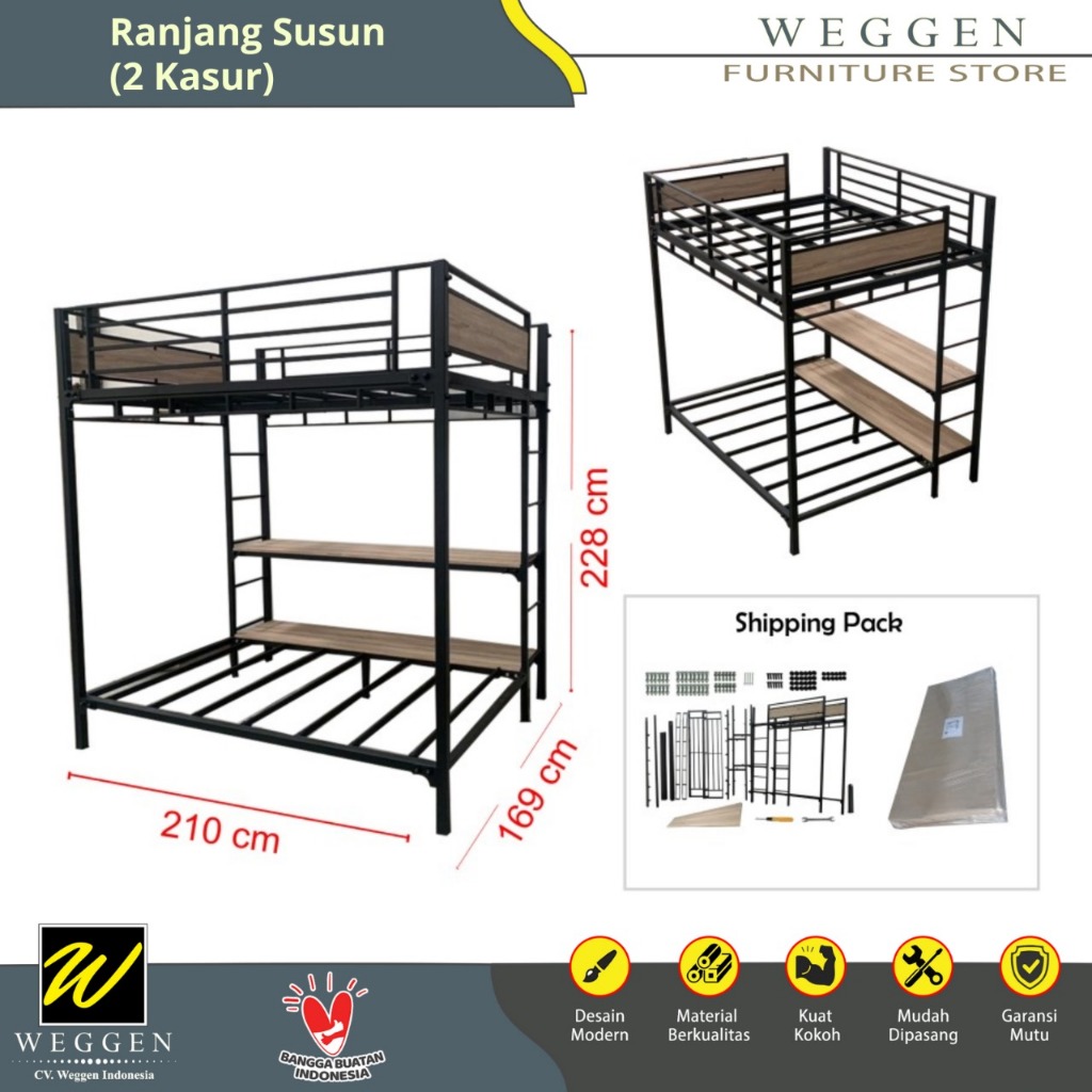 Ranjang tingkat besi kasur 160 dan 120