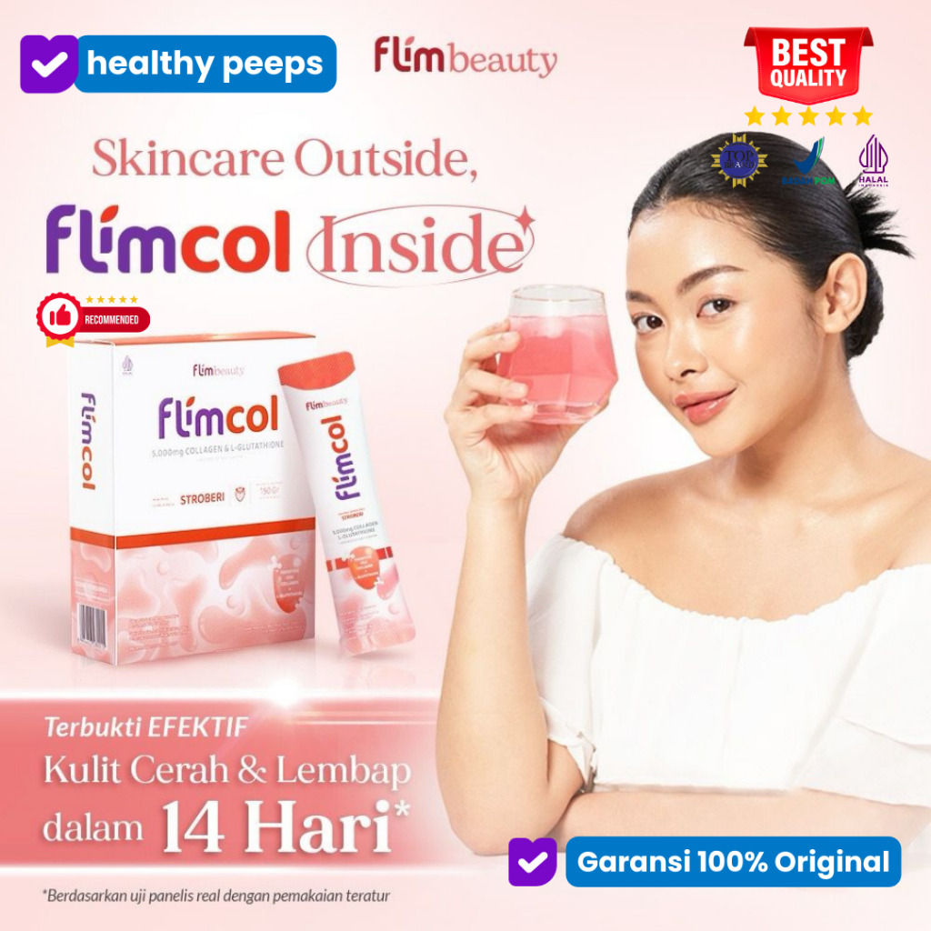 

Flimcol flimty 1 box - minuman collagen colagen / kolagen powder drink