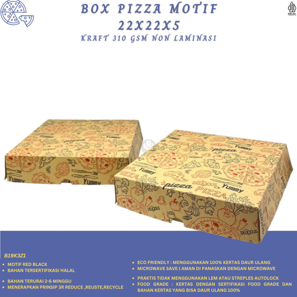 

Box Pizza Dus Pizza 22X22X5 Kardus Pizza (B19K3Z1-22X22X5)