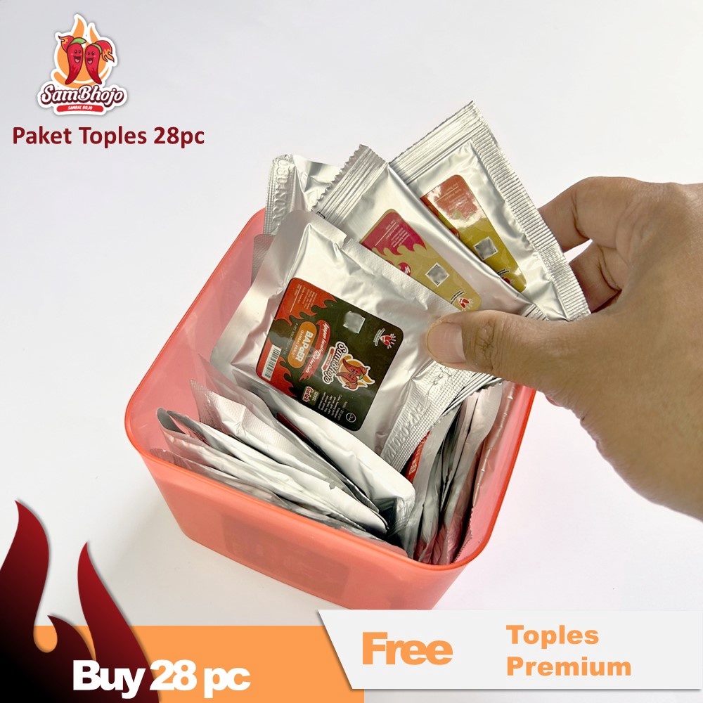 

✨TERBARU✨ SamBhojo - Paket Box Sambal Sachet All Varian (28 pcs) Gratis Toples !!!