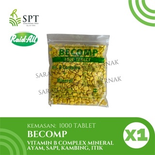 BECOMP 1000 TABLET VITAMIN B COMPLEX MINERAL AYAM SAPI KAMBING ITIK