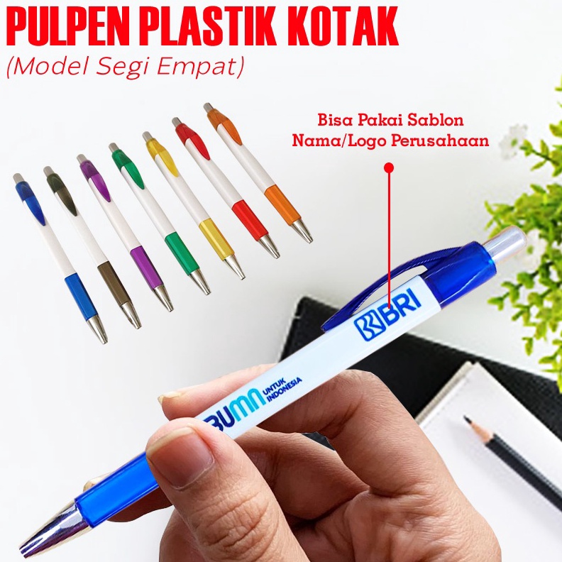 

✨STAR✨ Pulpen Plastik Promosi model Segi empat isi 50 pcs 