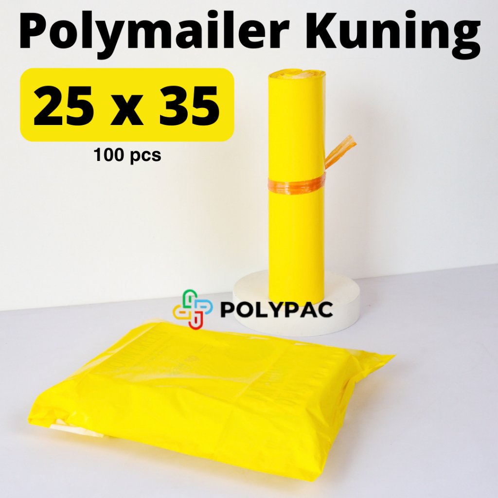 

Polymailer KUNING [25x35] isi 100 pcs - Polymailer Lem Warna Kuning Premium