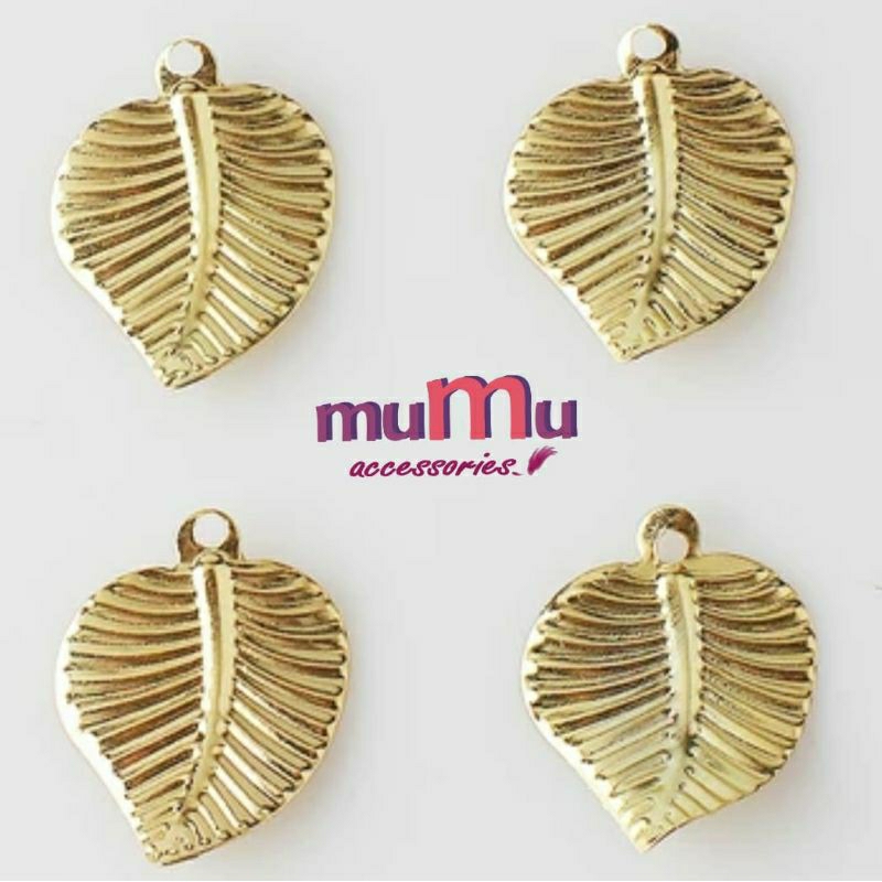 Lempeng lempengan plat besi daun gold emas bahan aksesoris, hiasan mahar ( 12 bj )
