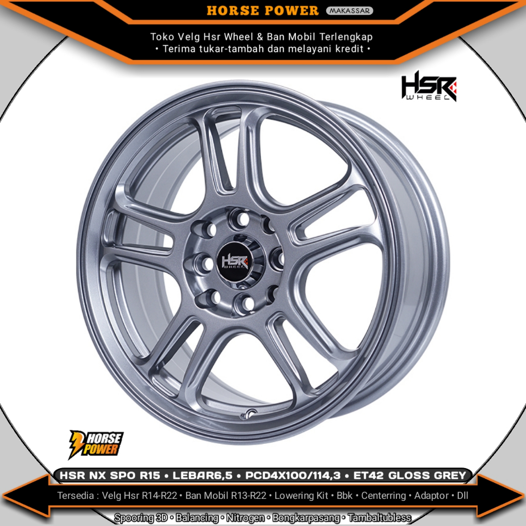 Velg R15 • Mobil 4 Baut Roda • Pcd 4 x 100/114,3 • Hsr Nx Spo