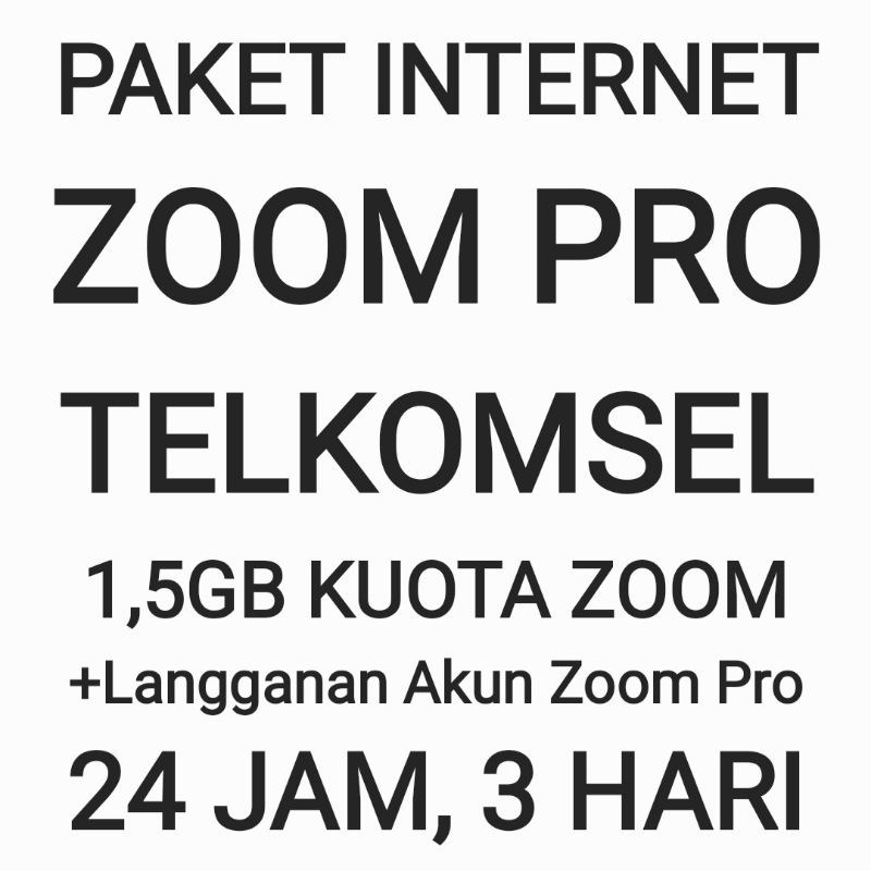 *[CHAT DULU SEBELUM ORDER]Paket Z00m Pro Internet Data Kuota 1,5 GB Telkomsel Tsel 3 Hari 24 Jam