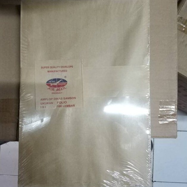 

Premium.. AMPLOP COKLAT FOLIO / F4 AIRMAIL isi 100 LEMBAR 77M