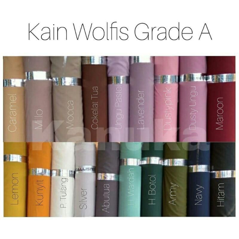 KAIN WOLFIS POLOS PREMIUM  | WOLFIS ORI GRADE A | Harga Per 0,5 meter
