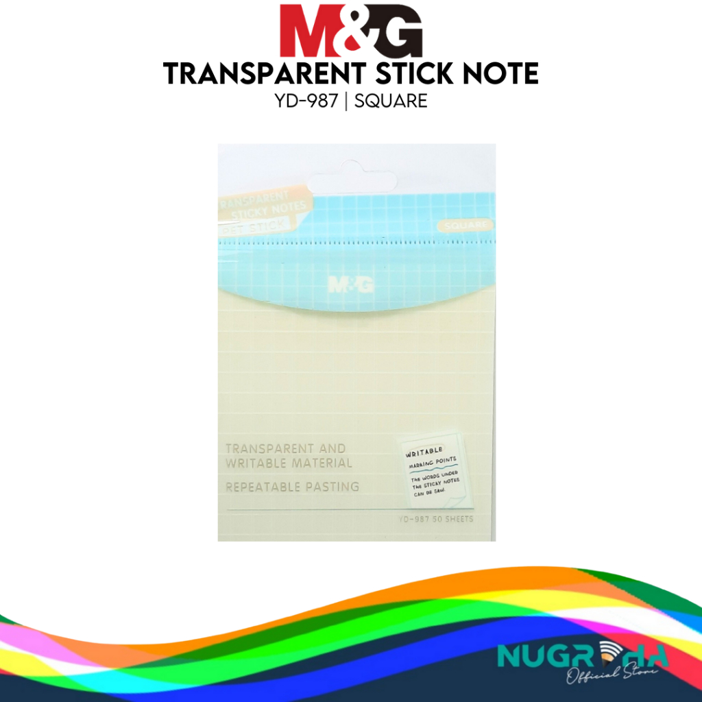 

M&G YD987 Memo Tempel Sticknote Sticky Note Transparan 3x3 50 Lembar